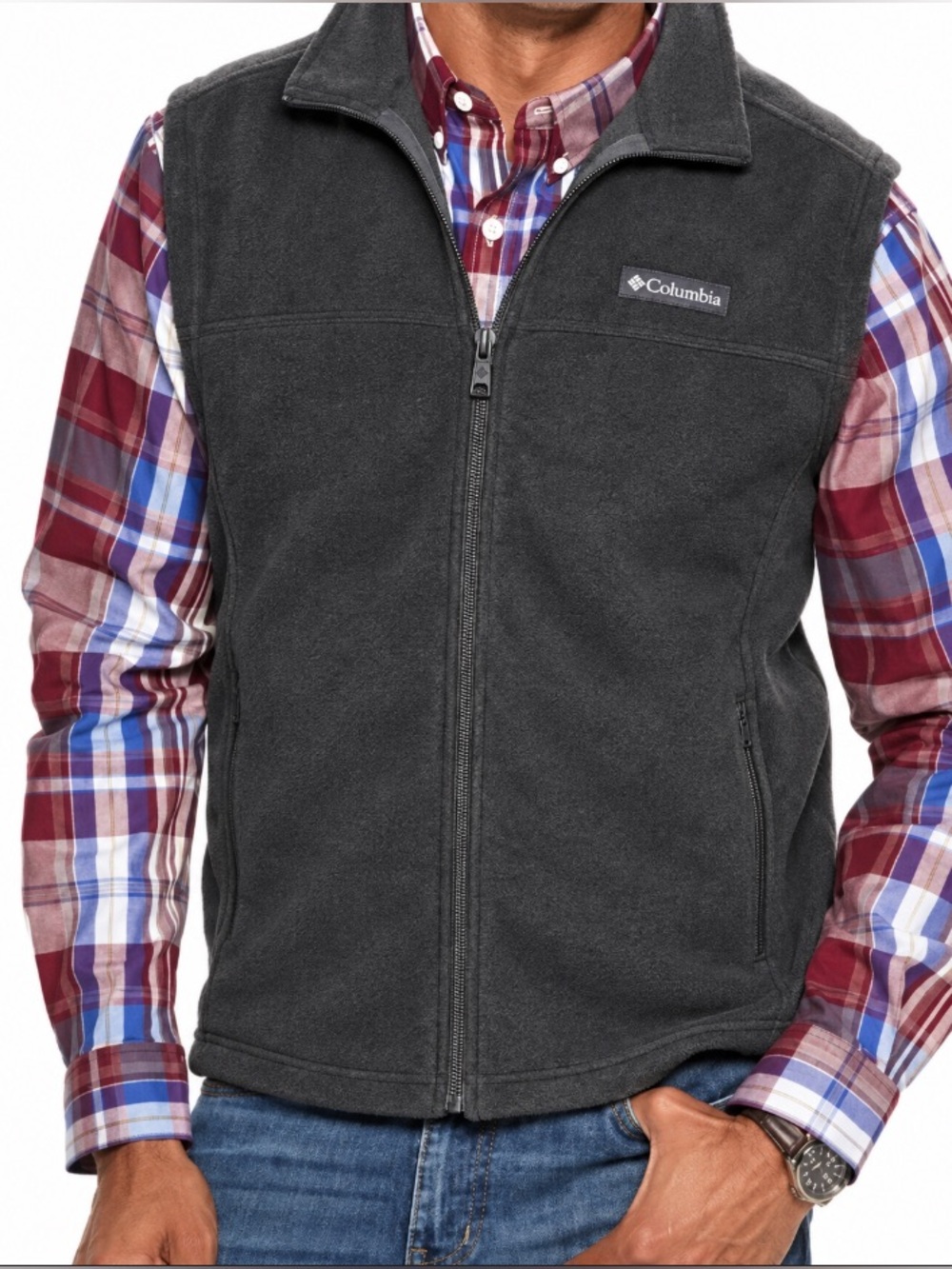 Columbia Men's Steens Mountain Full Zip Fleece Vest Charcoal Outdoor Size XL